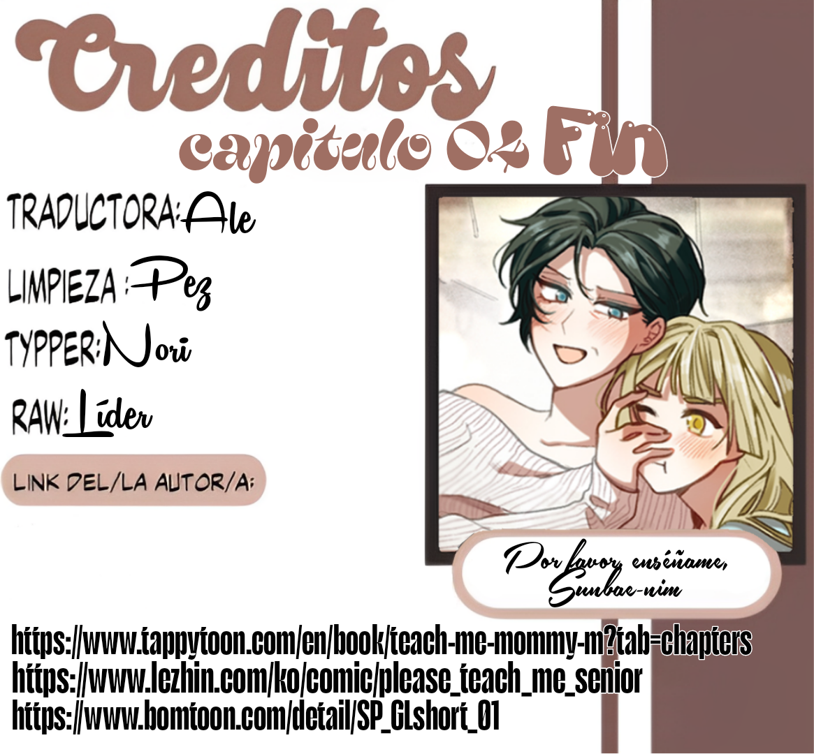 0 Por favor, enséñame, Sunbae-nim