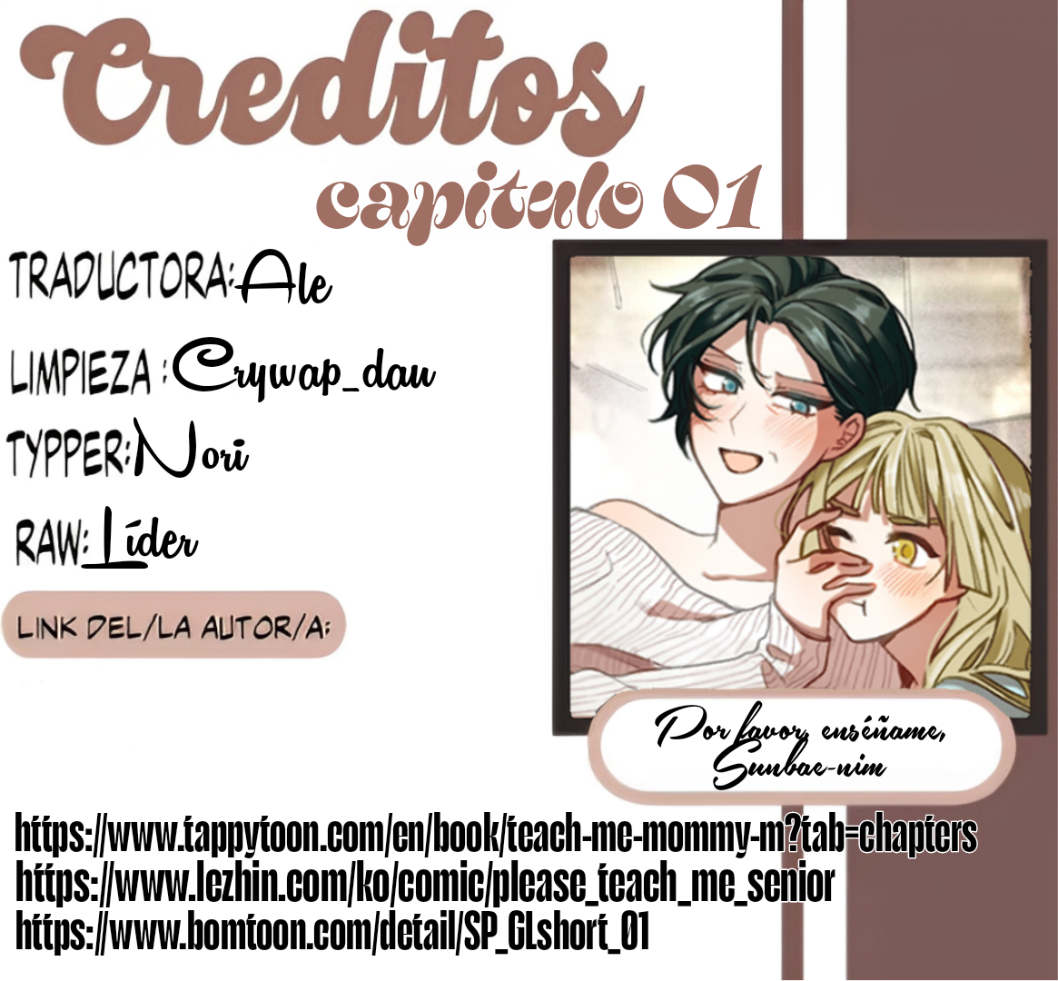 0 Por favor, enséñame, Sunbae-nim